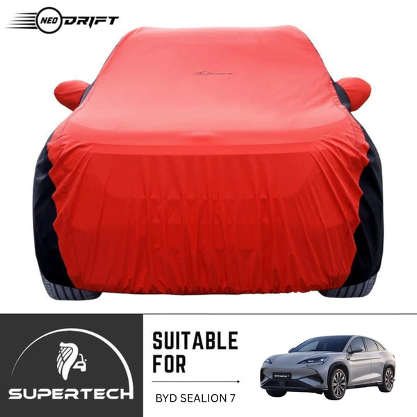Neodrift - Car Cover for SUV BYD Sealion 7-#Material_SuperTech (₹6934/-)#Color_Red+Black