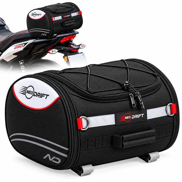 Neodrift 'RideMaster' 35L Tail Bag with Rain Cover for Bike & Scooty