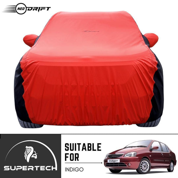 Neodrift® - Car Cover for SEDAN Tata Indigo-#Material_SuperTech (₹5999/-)#Color_Red+Black