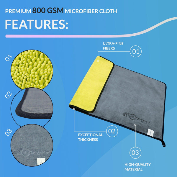 Neodrift® - 800 GSM Premium Microfiber Cloth-#Size_60x40cm#Color_Yellow-D.Gray-2