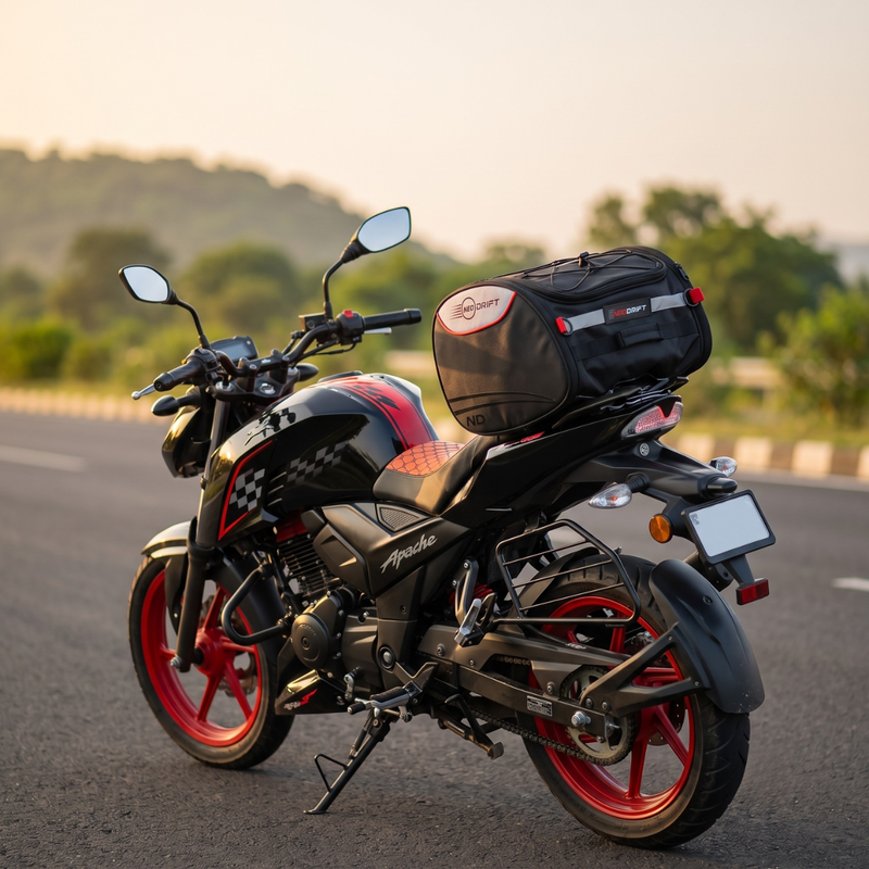 Neodrift 'RideMaster' 35L Tail Bag with Rain Cover for Bike & Scooty