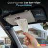 NEODRIFT 'TissueClip' Car Sun Visor Tissue Holder with 100 Pulls | Rectangular Tissue Dispenser | Car Tissue Box Holder | Easy Clip Sun Visor Napkin Holder