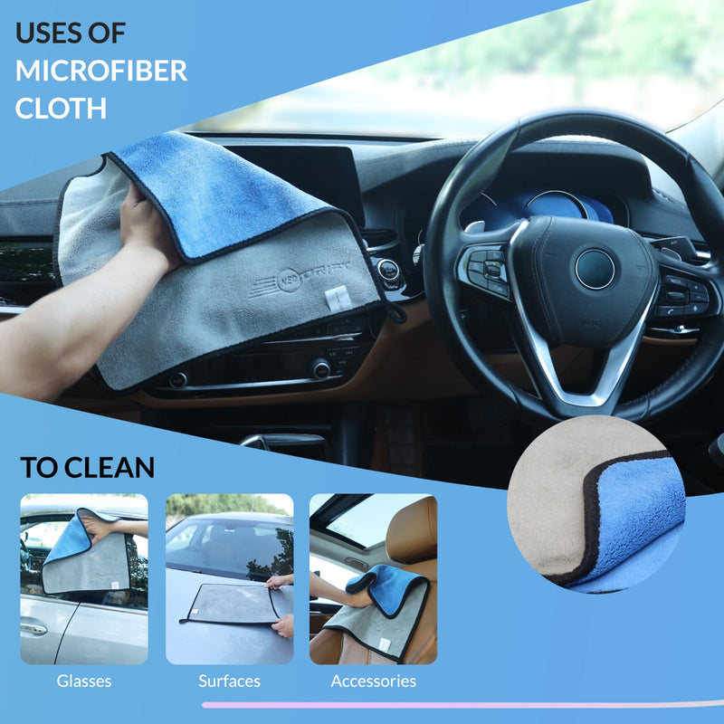 Neodrift 'Shine-Kit' Microfiber Car Wash Mitt & Cloth Combo | 1800 GSM Wash Mitt + 800 GSM Cloth 40x60 cm | Scratch-Free, Super Absorbent, Lint-Free Car Detailing Kit for Car, Bike