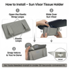 NEODRIFT 'TissueClip' Car Sun Visor Tissue Holder with 100 Pulls | Rectangular Tissue Dispenser | Car Tissue Box Holder | Easy Clip Sun Visor Napkin Holder
