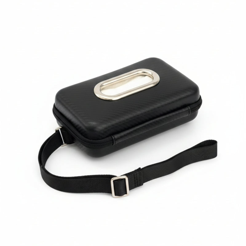 NEODRIFT ‘Tissue Master’ Hard Shell Car Tissue Box Holder with 100 Pulls | Carbon Fiber Texture PVC | Zip Closure | Seat Back & Dashboard