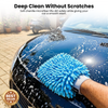 Neodrift 'ShineMitts' 1800 GSM Microfiber Car Wash Mitt - Double-Sided Chenille Cleaning Gloves | Super Absorbent Scratch-Free Car Mitt | Lint-Free Gloves for Interior & Exterior Cleaning