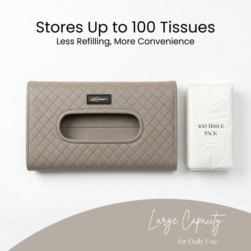 NEODRIFT 'TissueClip' Car Sun Visor Tissue Holder with 100 Pulls | Rectangular Tissue Dispenser | Car Tissue Box Holder | Easy Clip Sun Visor Napkin Holder