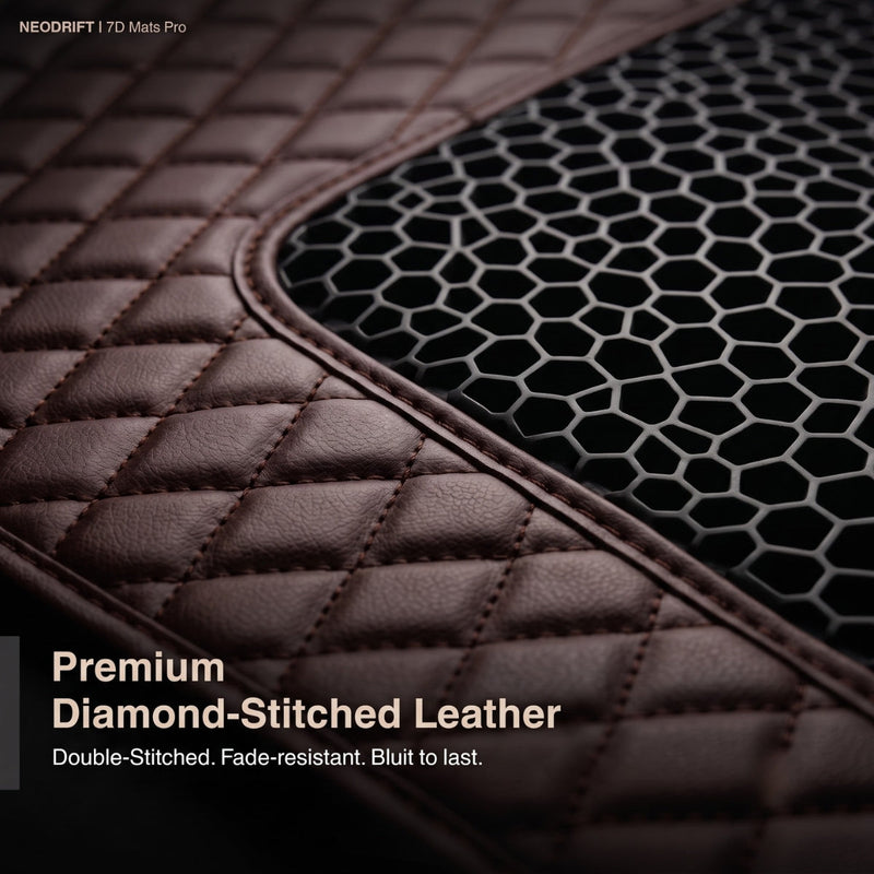 Neodrift 7D Mat PRO Coffee and Black stitched leatherette and honeycomb mesh, Hyundai Creta