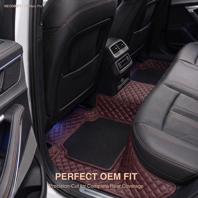 Neodrift 7D Mat PRO Coffee and Black floor mats, full rear-row coverage in a Hyundai Creta