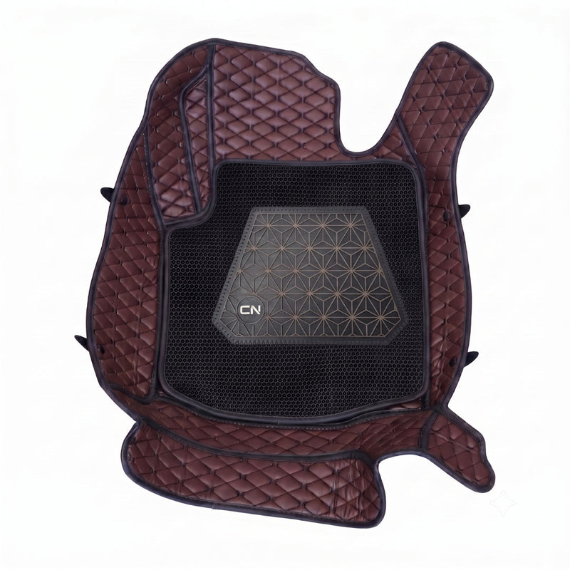 Neodrift 7D Mat PRO Coffee and Black floor mat for Hyundai Creta, top view of the diamond stitch