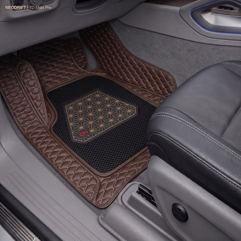 Neodrift 7D Mat PRO Coffee and Beige floor mat fitted in a Hyundai Creta driver footwell