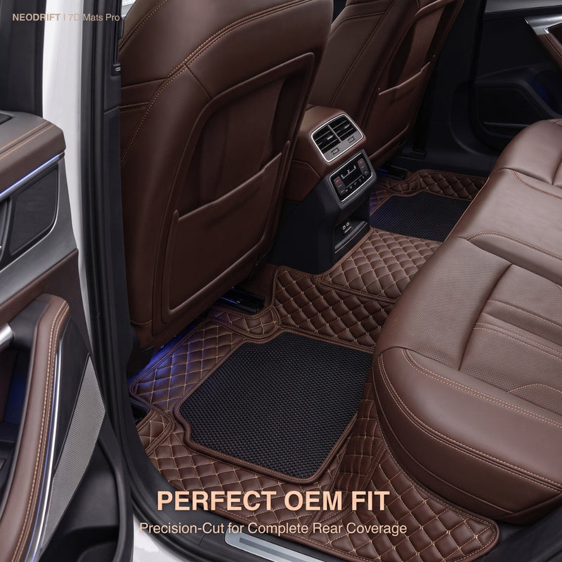 Neodrift 7D Mat PRO Coffee and Beige floor mats, full rear-row coverage in a Hyundai Creta