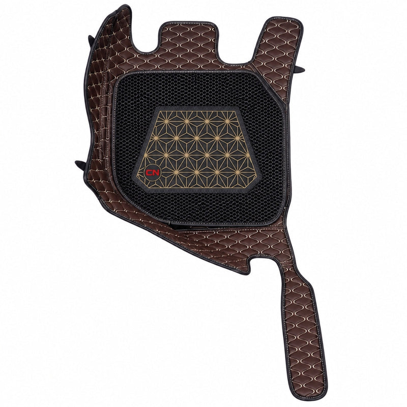 Neodrift 7D Mat PRO Coffee and Beige floor mat for Hyundai Creta, top view of the diamond stitch