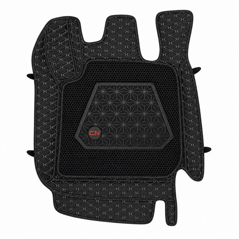 Neodrift 7D Mat PRO Black and Silver floor mat for Hyundai Creta, top view of the diamond stitch