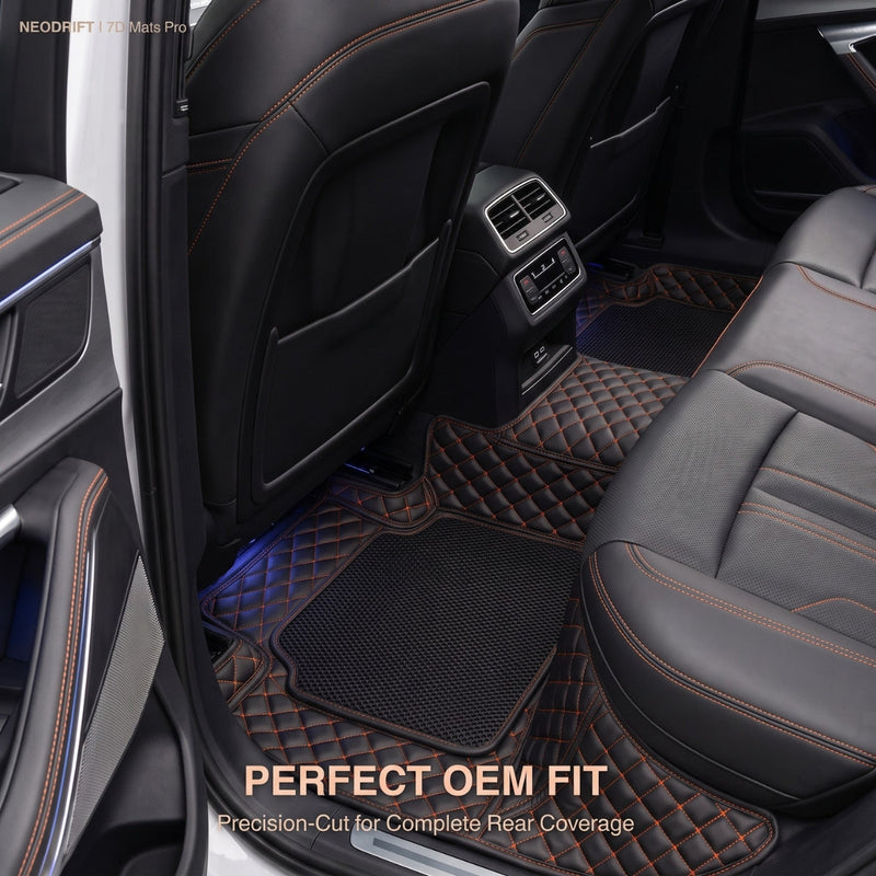Neodrift 7D Mat PRO Black and Tan floor mats, full rear-row coverage in a Hyundai Creta