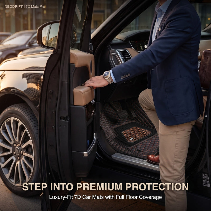 Neodrift 7D Mat PRO Black and Tan luxury-fit floor mats for Hyundai Creta, full coverage