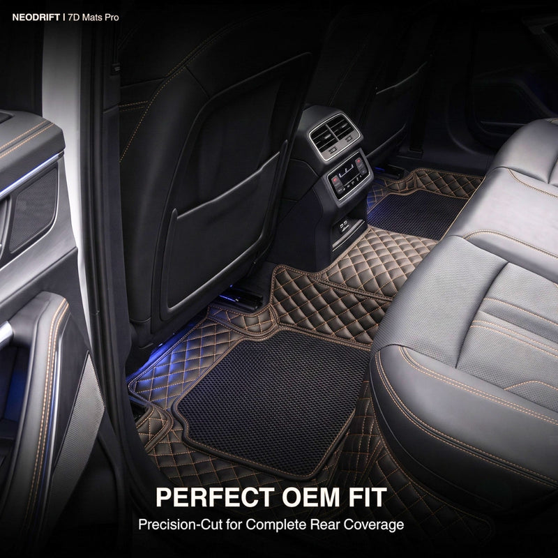 Neodrift 7D Mat PRO Black and Beige floor mats, full rear-row coverage in a Hyundai Creta