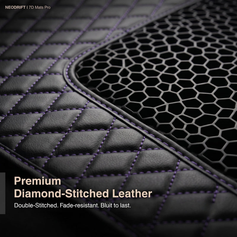 Neodrift 7D Mat PRO Black and Blue stitched leatherette and honeycomb mesh, Hyundai Creta