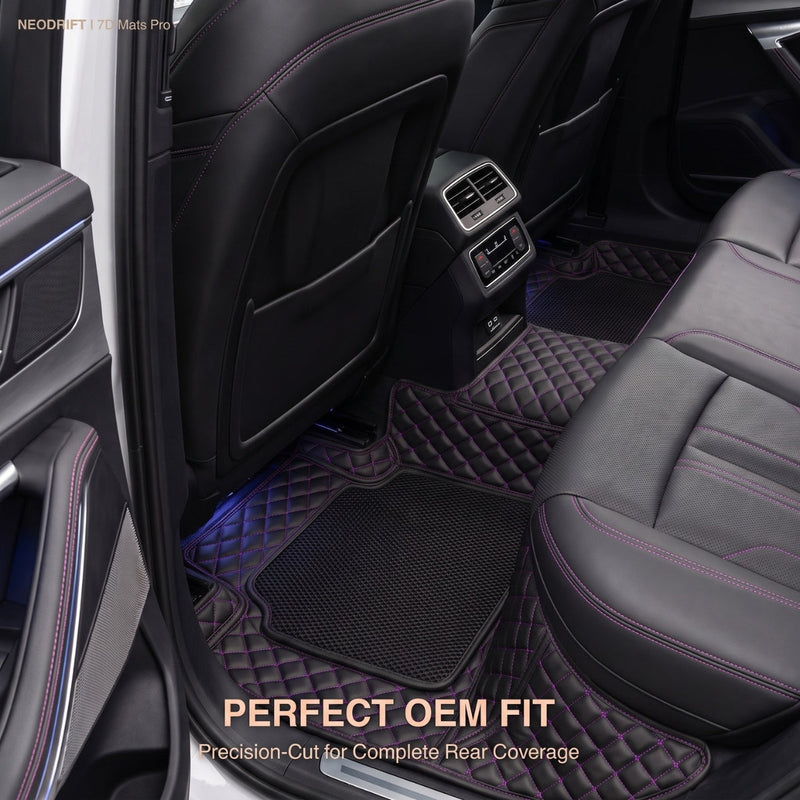 Neodrift 7D Mat PRO Black and Blue floor mats, full rear-row coverage in a Hyundai Creta