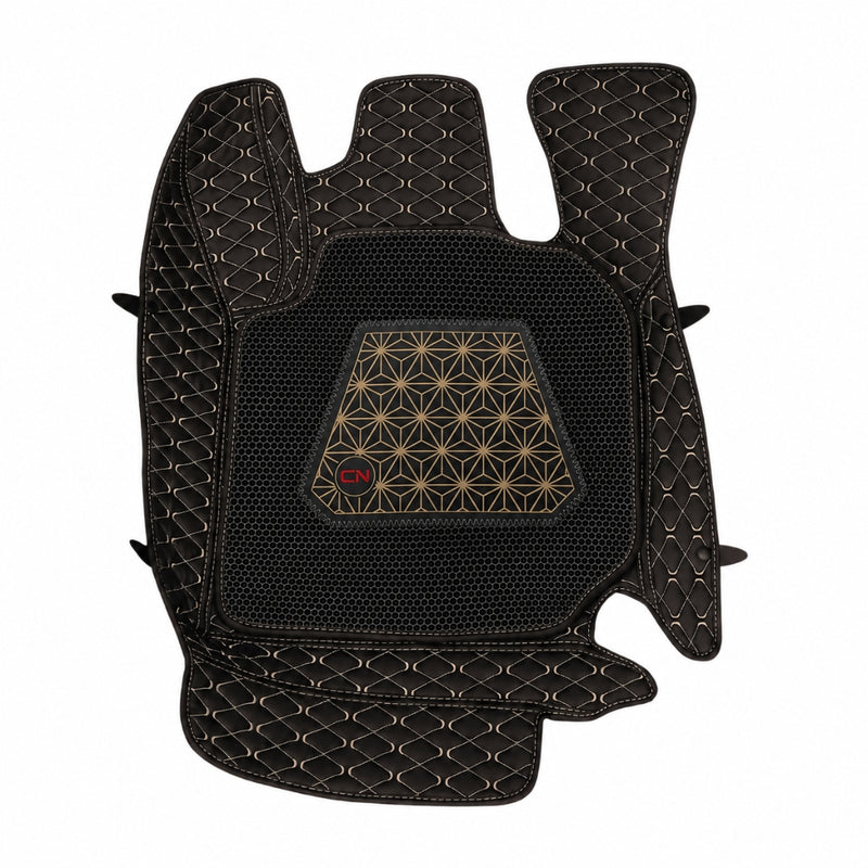 Neodrift 7D Mat PRO Black and Beige floor mat for MG Astor, top view of the diamond stitch