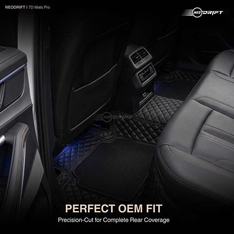 Neodrift 7D Mat PRO Full Black floor mats, full rear-row coverage in a Volkswagen Virtus