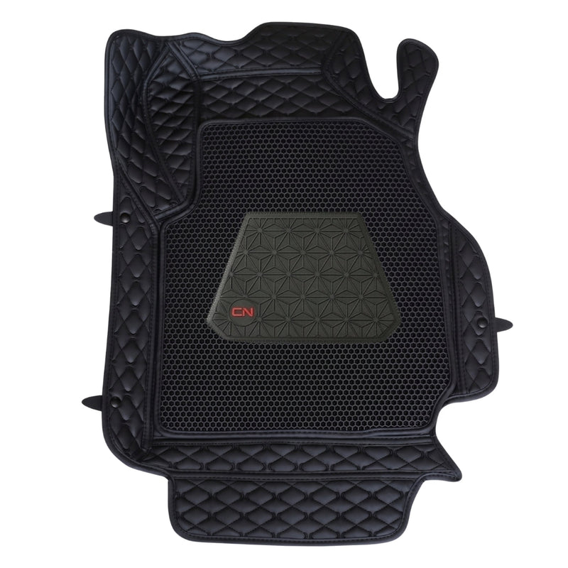Neodrift 7D Mat PRO Full Black floor mat for Volkswagen Virtus, top view of the diamond stitch