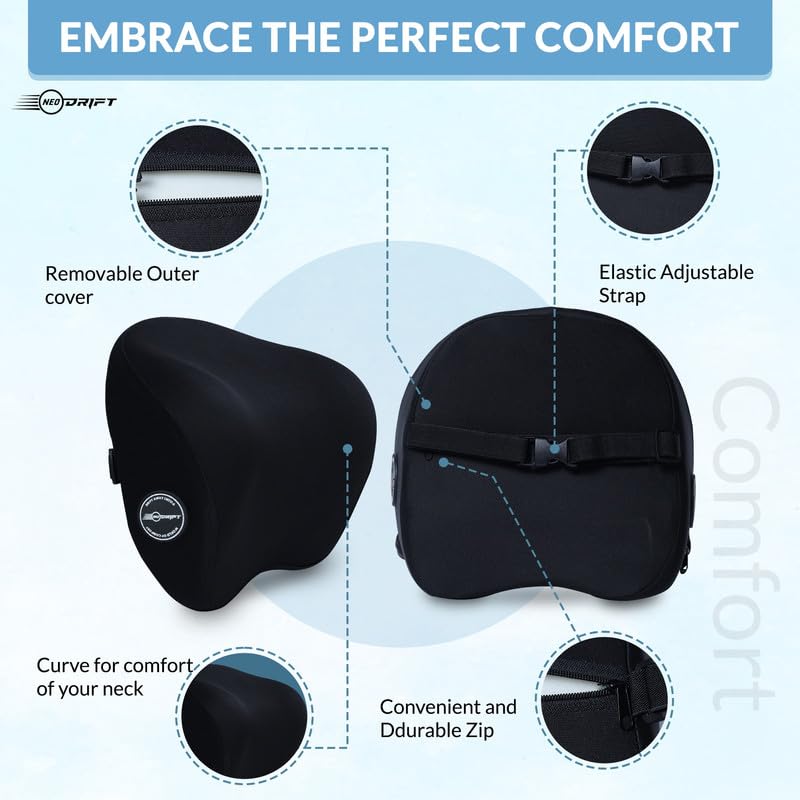 Neodrift 'Neo-Kit' for Neck Support & Back Support in Car/Office Seat