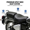 Neodrift Bike Seat Cover For Royal Enfield | Anti-Slip & Shock-Absorbing Design | Water-Resistant | Strip Cushioning | Easy Fit | Saka Art Leather