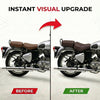Neodrift Bike Seat Cover for Royal Enfield Classic 350/650 | Anti-Slip & Shock-Absorbing Design | Water-Resistant | Strip Cushioning | Easy Fit | Saka Art Leather