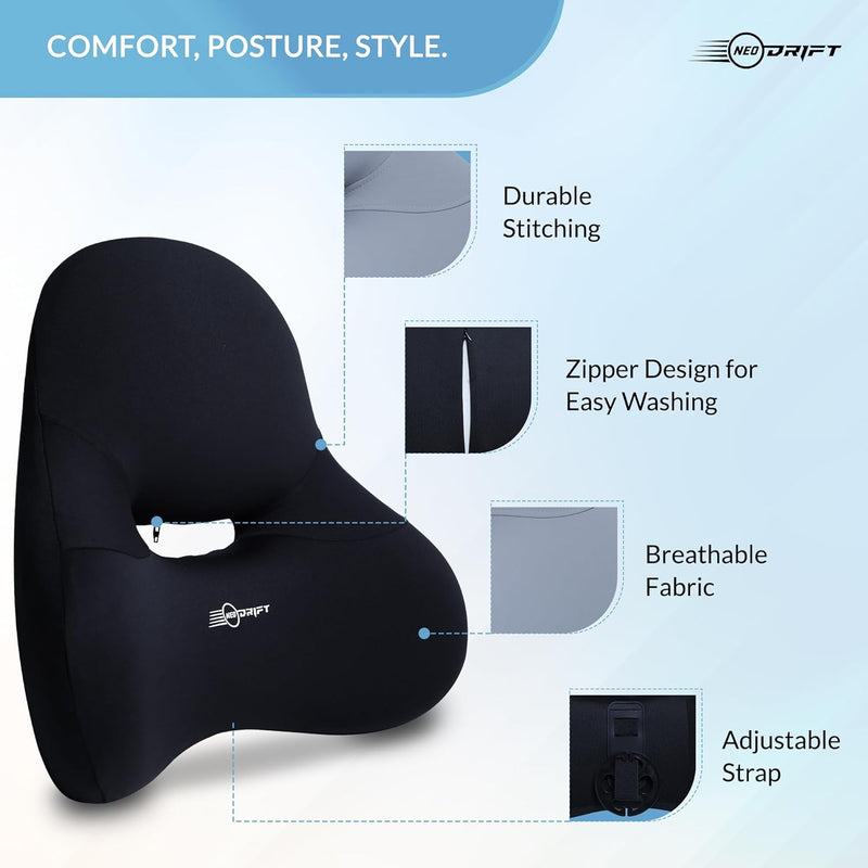 Neodrift 'Neo-Kit' for Neck Support & Back Support in Car/Office Seat