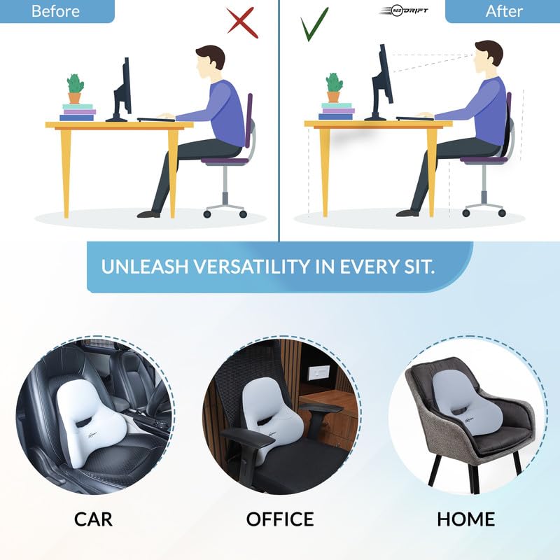 Neodrift 'Neo-Kit' for Neck Support & Back Support in Car/Office Seat