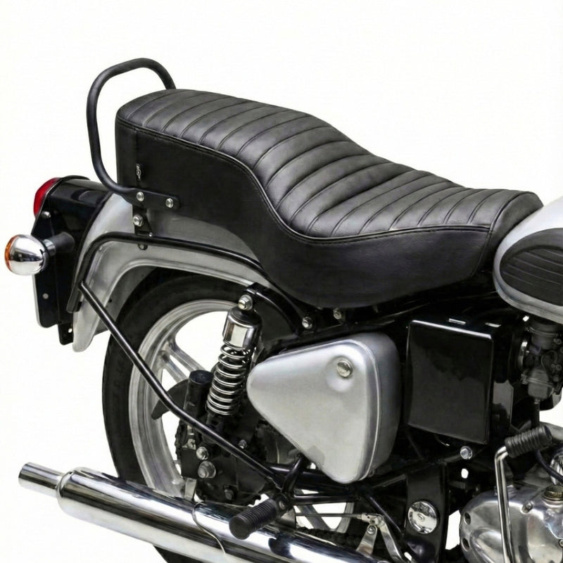 Neodrift Bike Seat Cover for Royal Enfield Bullet 350/360 | Anti-Slip & Shock-Absorbing Design | Water-Resistant | Strip Cushioning | Easy Fit | Saka Art Leather
