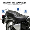 Neodrift Bike Seat Cover For Royal Enfield | Anti-Slip & Shock-Absorbing Design | Water-Resistant | Strip Cushioning | Easy Fit | Saka Art Leather