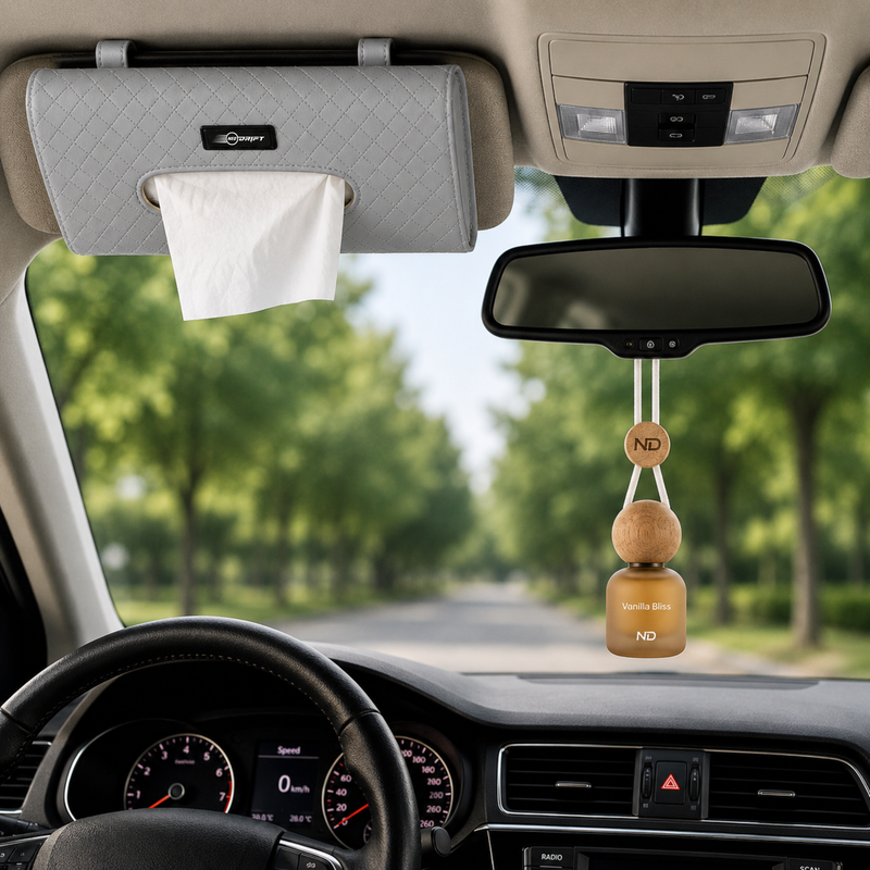 Neodrift Car Air Freshener & Sun Visor Tissue Holder Combo