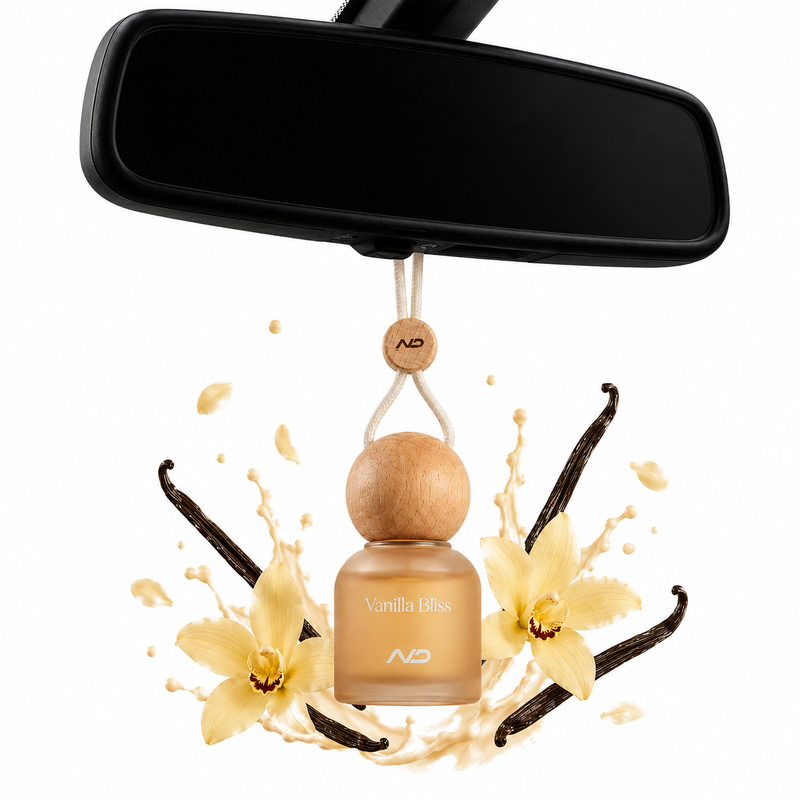 NEODRIFT 'NeoBliss' Car Hanging Diffuser Perfume for Car in Glass Bottle with Wooden Lid and Long-Lasting Scent – 10ml