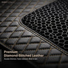 Neodrift 7D Mat PRO Black and Beige diamond-stitched leatherette and honeycomb mesh, close up