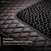 Neodrift 7D Mat PRO Black and Red diamond-stitched leatherette and honeycomb mesh, close up