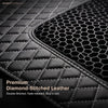 Neodrift 7D Mat PRO Black and Silver diamond-stitched leatherette and honeycomb mesh, close up