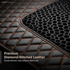 Neodrift 7D Mat PRO Black and Tan diamond-stitched leatherette and honeycomb mesh, close up