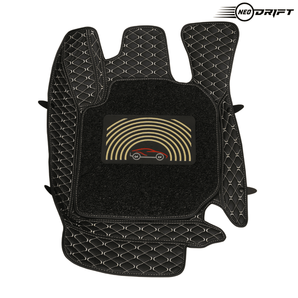 Neodrift - Car 7D Floor Mats for Toyota Innova Crysta-#Color_Black + Beige