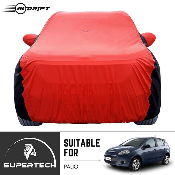 Neodrift® - Car Cover for HATCHBACK Fiat Palio-#Material_SuperTech (₹5499/-)#Color_Red+Black