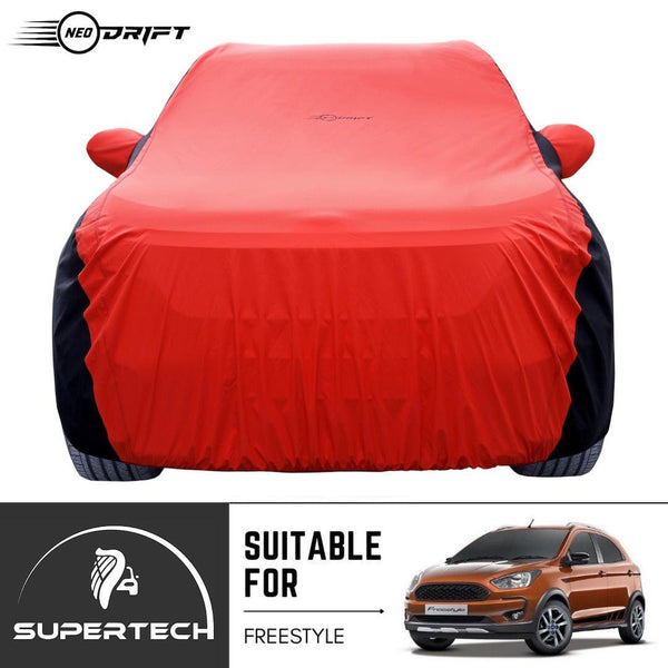 Neodrift® - Car Cover for HATCHBACK Ford Freestyle-#Material_SuperTech (₹5499/-)#Color_Red+Black