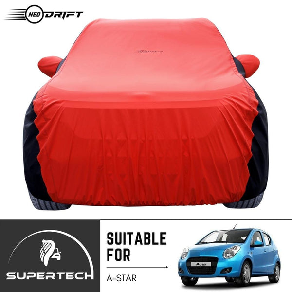 Neodrift® - Car Cover for HATCHBACK Maruti Suzuki A-Star-#Material_SuperTech (₹5499/-)#Color_Red+Black