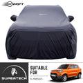 Neodrift® - Car Cover for HATCHBACK Maruti Suzuki S-Presso-#Material_SuperTech (₹5499/-)#Color_Black+Grey