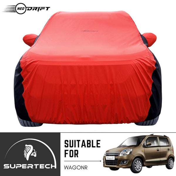 Neodrift® - Car Cover for HATCHBACK Maruti Suzuki WagonR-#Material_SuperTech (₹5499/-)#Color_Red+Black