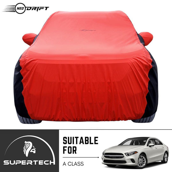 Neodrift® - Car Cover for HATCHBACK Mercedes A Class-#Material_SuperTech (₹5999/-)#Color_Red+Black