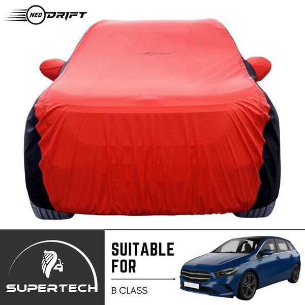 Neodrift® - Car Cover for HATCHBACK Mercedes B Class-#Material_SuperTech (₹5999/-)#Color_Red+Black