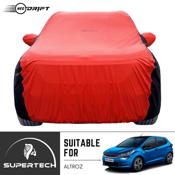 Neodrift® - Car Cover for HATCHBACK Tata Altroz-#Material_SuperTech (₹5499/-)#Color_Red+Black