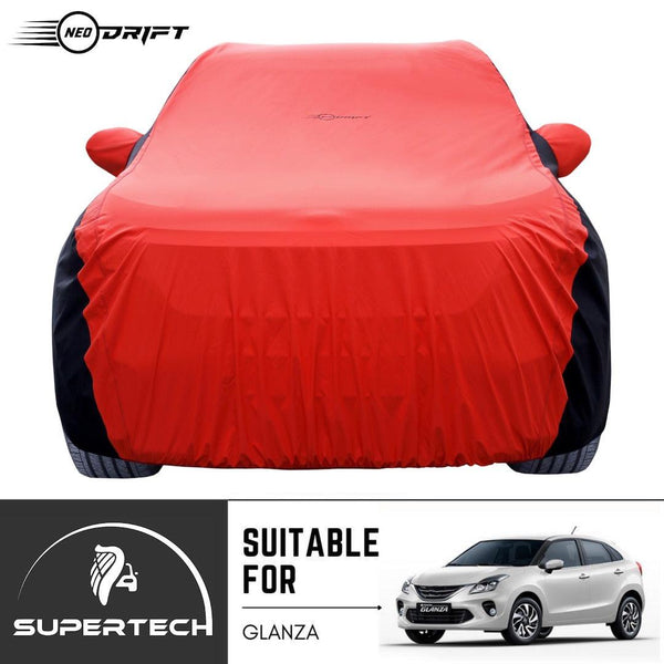 Neodrift® - Car Cover for HATCHBACK Toyota Glanza-#Material_SuperTech (₹5499/-)#Color_Red+Black