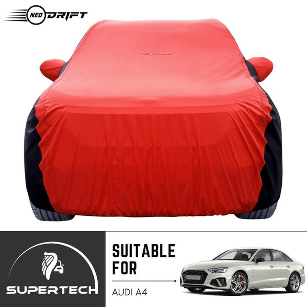 Neodrift® - Car Cover for SEDAN Audi A4-#Material_SuperTech (₹6499/-)#Color_Red+Black